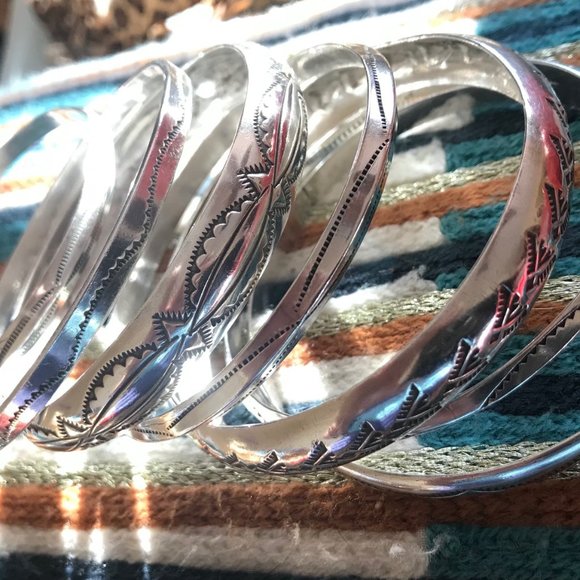 Native American Sterling bangles - Picture 13 of 15